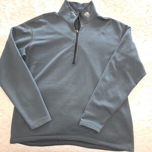 Men's Mountain Hardwear Grey/Blue Quarter-Zip Pullover